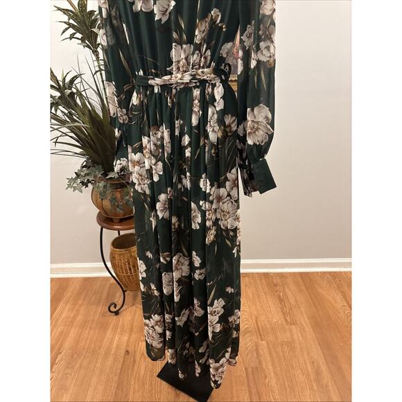 MiSC Elevated Basics Women Cap Long Sleeve V Neck Dress SM Belted Elastic Waist - Picture 8 of 14